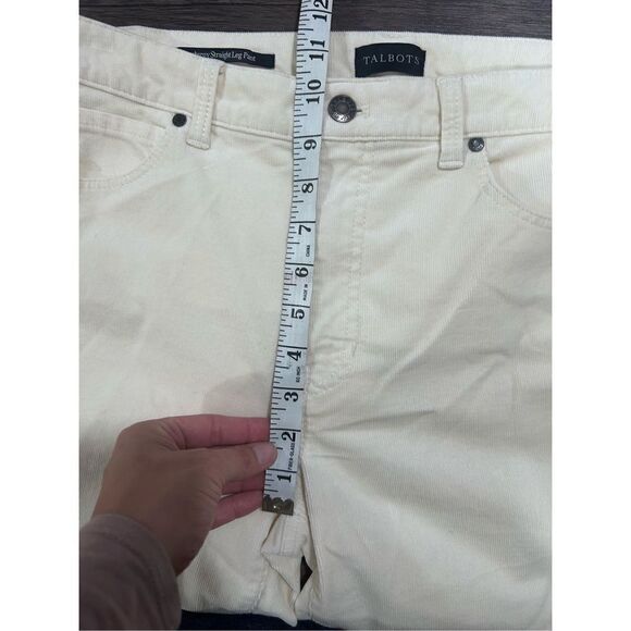 Talbots White Corduroy Straight Leg Pants Size 10 Capsule Y2K minimalist - Picture 10 of 11